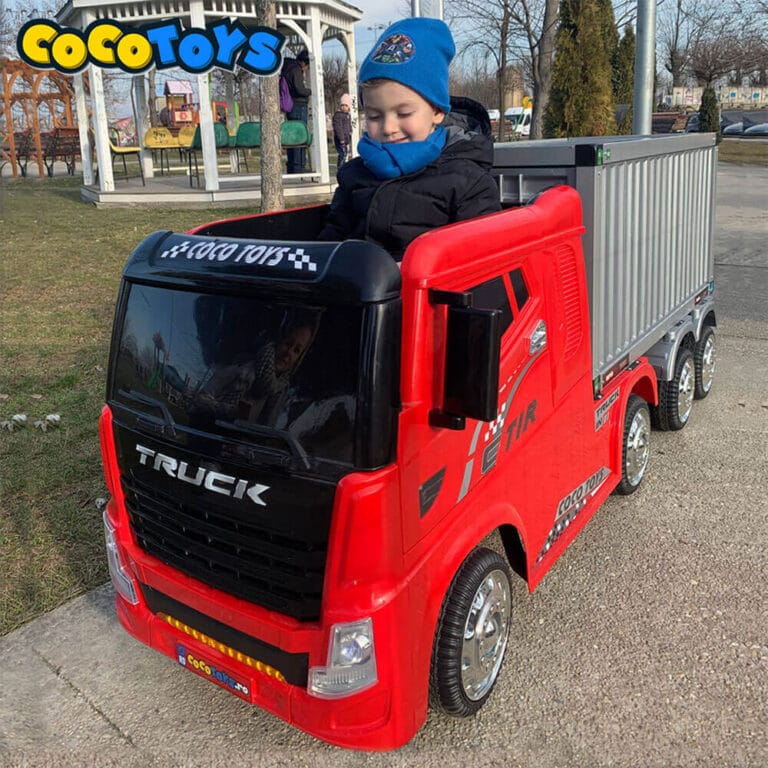 autocamion tir electric copii remorca container coco toys