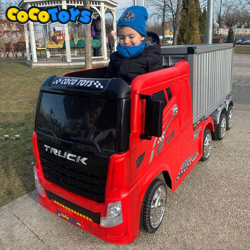 autocamion tir electric copii remorca container coco toys