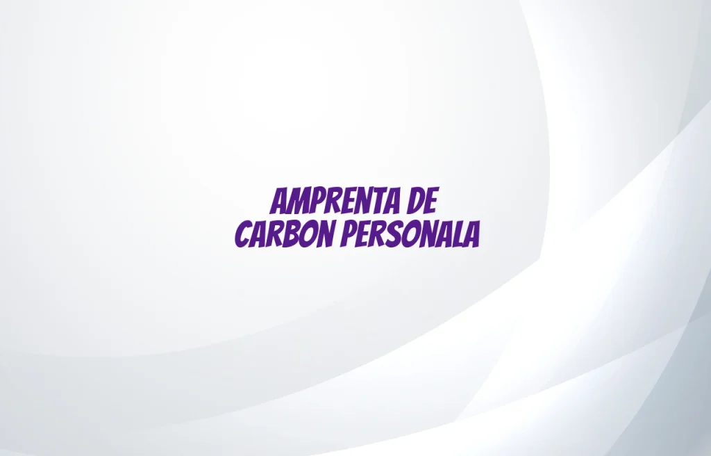 amprenta de carbon personala