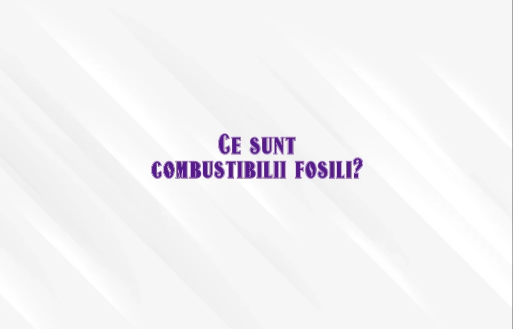 ce sunt combustibilii fosili